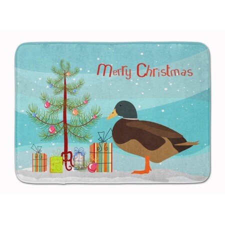 Carolines Treasures Silver Bantam Duck Christmas Machine Washable Memory Foam Mat BB9234RUG